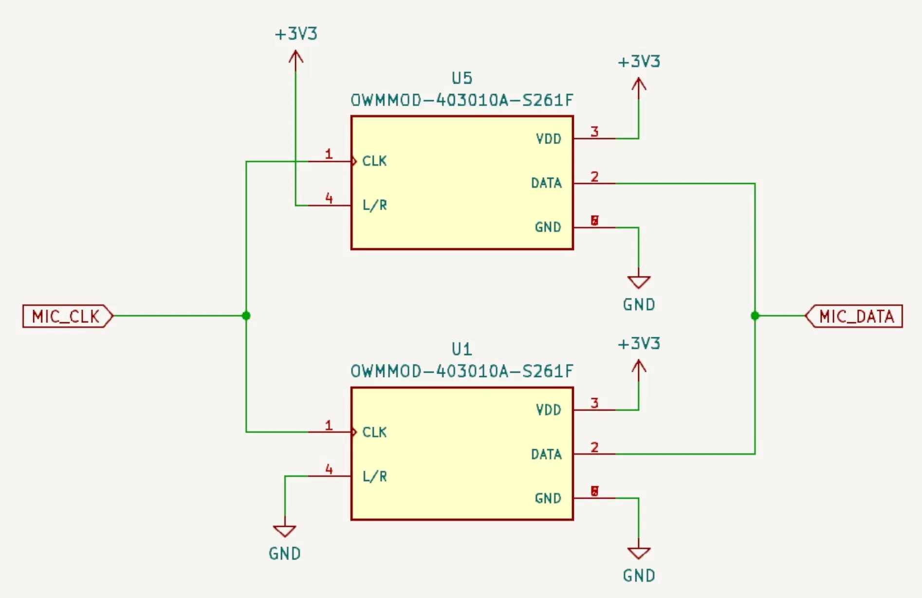 Stereo PDM microphones