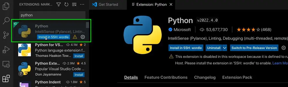 Install Python Extensions