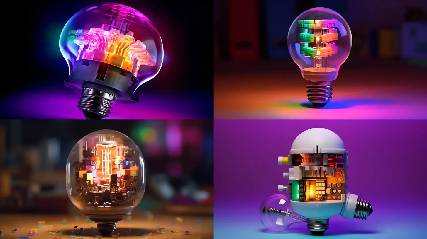 Philips Hue Color light bulb disassembled and hacked, showcasing internal components