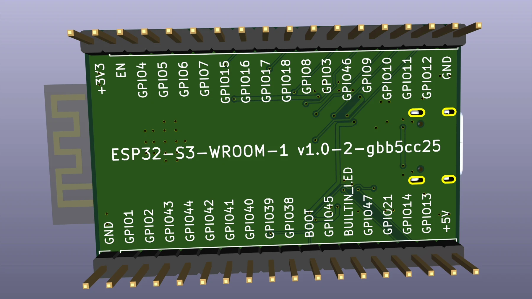 The version stamp in silkscreen down the back of the board