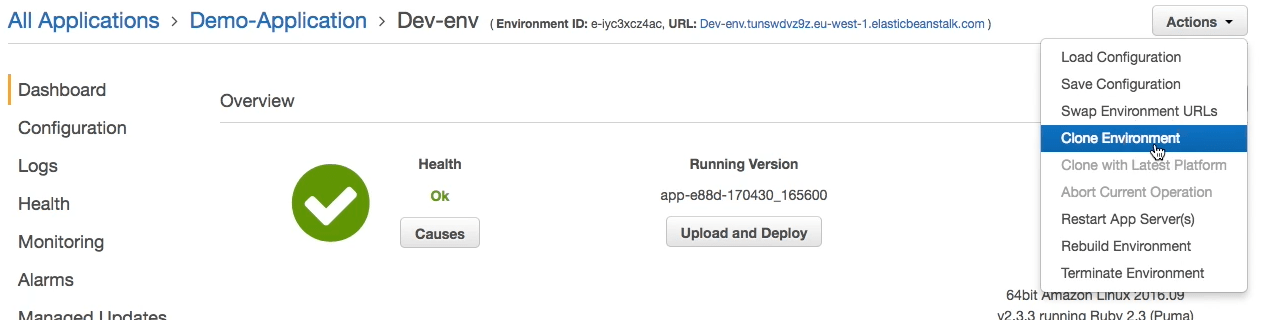 Clone the dev environment