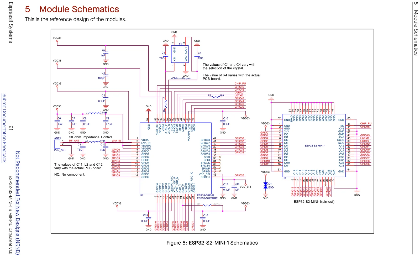 ESP32-S2-MINI-1 module reference-design schematic